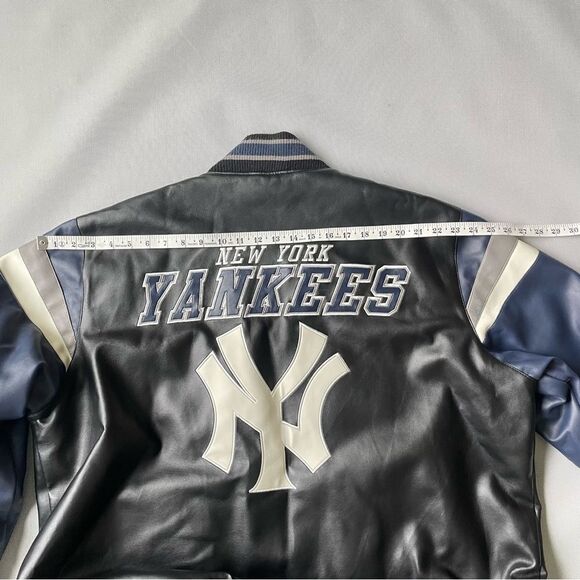Yankees Vintage Genuine Merchandise PVC Leather Stadium Bomber Jacket Men’s XL - Picture 13 of 13